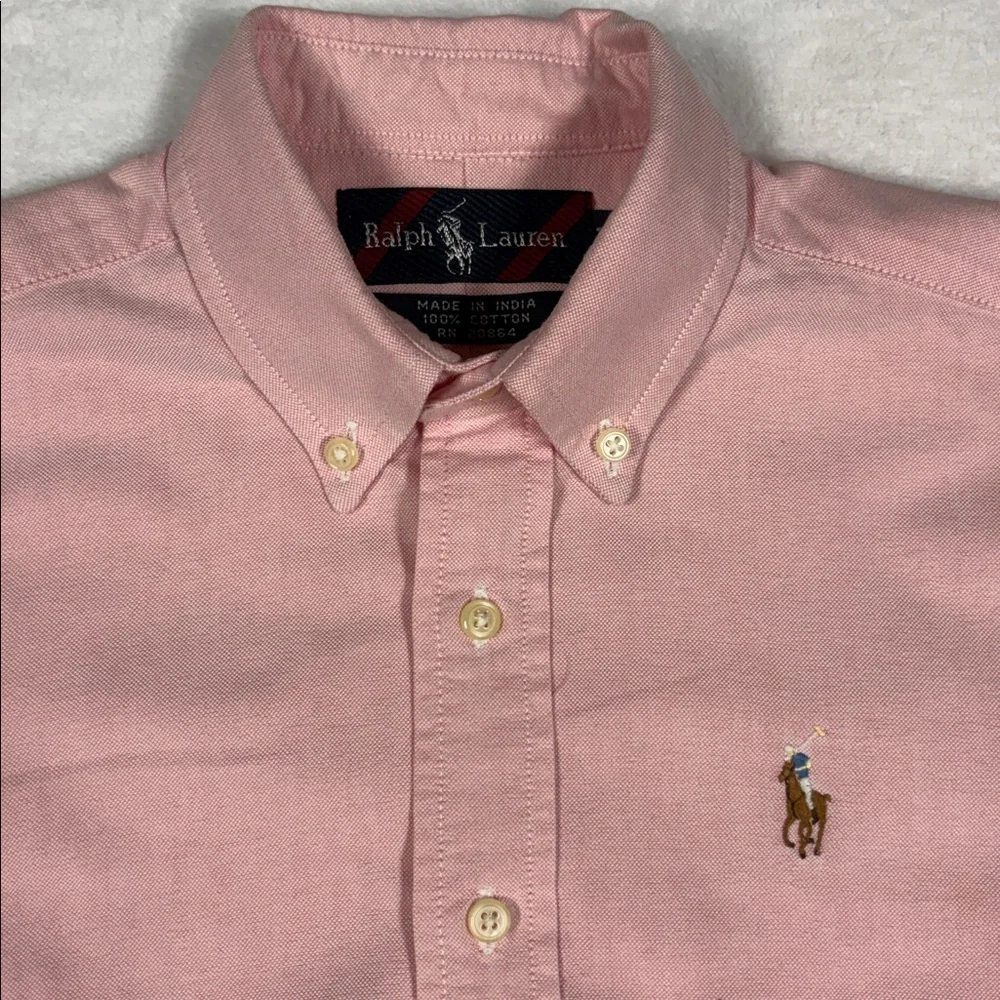 Polo Ralph Lauren Boy's Cotton Oxford Shirt Pink Size 7 Pony Preppy Classic - Picture 3 of 9